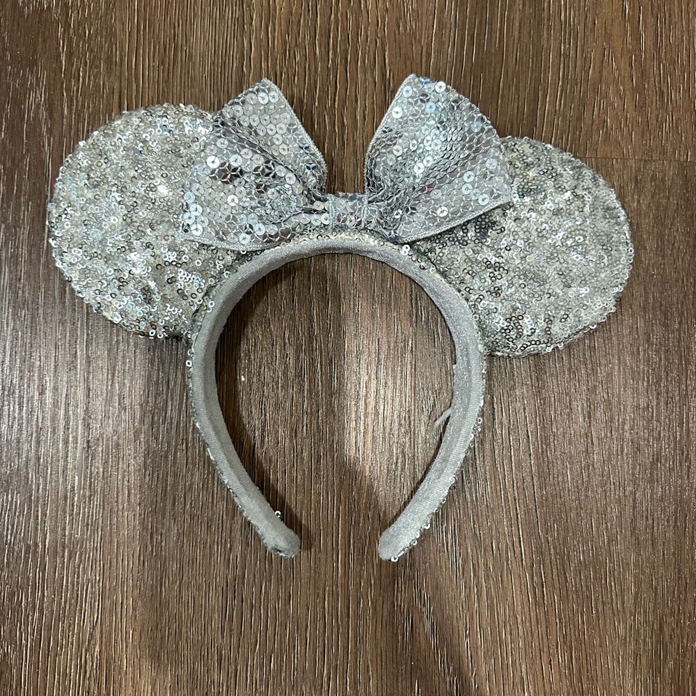 Disney Silver Sequin Mouse Ears Headband